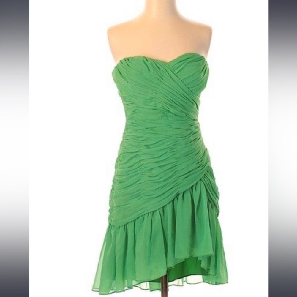 MAX & CLEO green strapless cocktail dress size 8